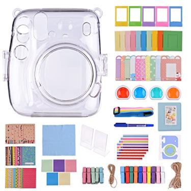 Imagem de Chusui Kit de acessórios de câmera instantânea 17 em 1 para câmera instantânea Fujifilm Instax Mini 11 com estojo/álbum/armações/filtro de lente/cordão e muito mais ZL