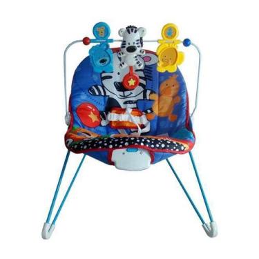 Imagem de Cadeira Descanso Bebe Acolchoada Vibratória C/Som  Azul Bw093az - Impo
