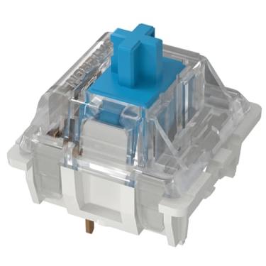 Imagem de GATERON KS-9 Interruptores de teclado clicky azuis, interruptores de chave de LED RGB de 3 pinos compatíveis com teclado mecânico MX (35 peças)