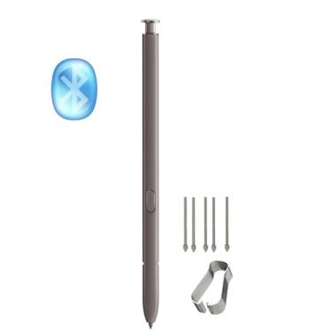 Imagem de Caneta S24 Ultra Stylus (com Bluetooth) de substituição para Samsung Galaxy S24 Ultra 5G Todas as versões, caneta sensível ao toque + pontas/pontas. (cinza titânio/S24 Ultra)