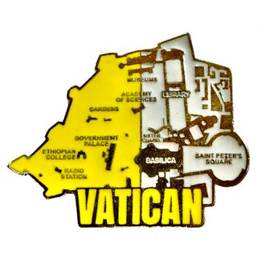 Imagem de Imã Vaticano – Imã Mapa Vaticano Bandeira Cidades Símbolos - Mapa Mundi Magnético - Imã Geladeira Vaticano