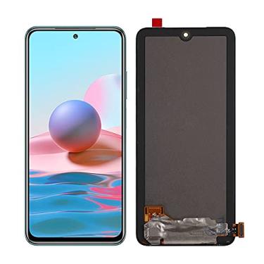 Imagem de SwarKing Substituição Super AMOLED compatível com Xiaomi Redmi Note 10 4G (não serve para 5G) (preto sem moldura) Montagem digitalizador de tela LCD sensível ao toque com ferramentas de reparo