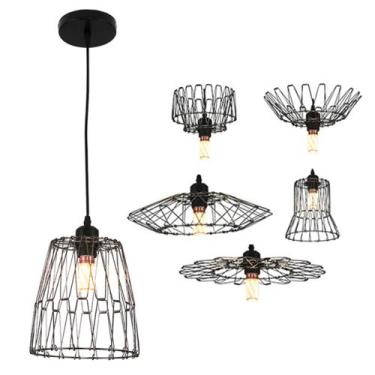 Imagem de Lustre Pendente Luminaria Teto Decoraçao Moderna Ajustavel Rustica Met