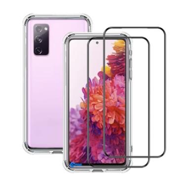 Imagem de Capa S20 Fe 5g, Capinha Anti Impacto e 2x Pelicula Vidro 3D Para Samsung Galaxy S20 FE Case Transparente Proteção de Câmera