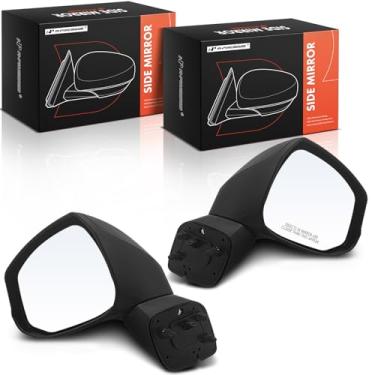 Imagem de A-Premium Par (2) Espelho retrovisor manual do lado do motorista e do passageiro - Compatível com Honda Civic 2012 2013 2014 2015 - Espelho retrovisor externo preto dobrável manual não aquecido -