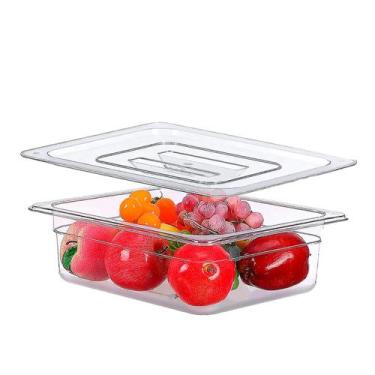 Imagem de Cuba Gastronomica Com Tampa Gn Buffet Acrilico 1/2 100mm - Triboshop