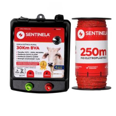 Imagem de Kit Eletrificador Cerca Rural 30km BV + Cabo 250m - Sentinela