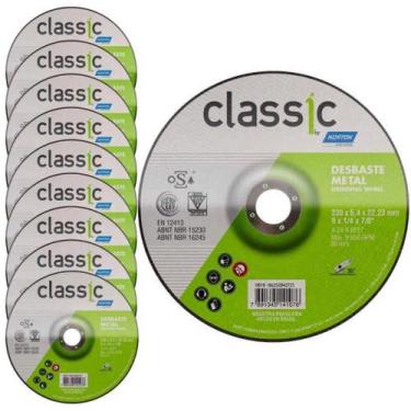Imagem de Disco de Desbaste Metal 9 POL x 6.4 MM Furo 7/8 POL Classic Kit 10 Peç