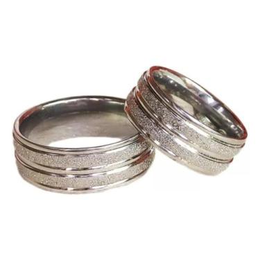 Imagem de Alianças Italianas Par Aço Inox com Tugstenio Namoro Casamento Diamant