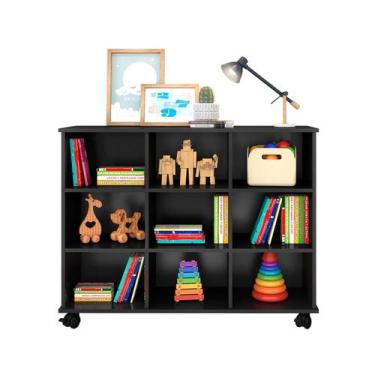 Imagem de Nicho Organizador Com Rodízios 6 Nichos Encanto Feliz -Preto - ÉdeCasa