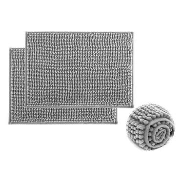 Imagem de  Kit 2 Tapetes De Banheiro Macarrãozinho Bolinha Antiderrapante 40cm X