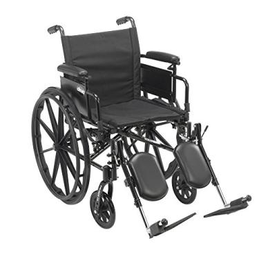 Imagem de Cadeira de rodas Drive Medical Cruiser X4 leve de dois eixos com assento de mesa ajustável com descanso de perna elevante, Cruiser, Silver Vein, 16 Inch