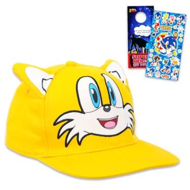 Imagem de Sonic Tails Baseball Cap - Tails Costume Hat Bundle with Miles Tails Baseball Hat from Sonic the Hedgehog for Kids Plus Stickers, More | Miles Tails Sonic Accessories for Boys