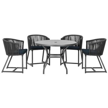 Imagem de Mesa Com 4 Cadeiras E Noronha Estofado 12 Trama Original Preto