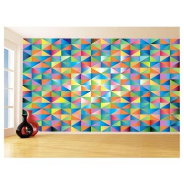 Imagem de Papel De Parede Geométrico Triângulos Abstrato 3,5M Gmt80 - Você Decor