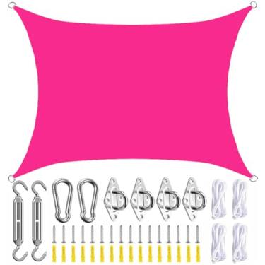 Imagem de TBATM Rectangulo Impermeável Sol Sombra Vela Toldo,Jardim Sombra Vela com Fixação e Kit Corda Livre,Sol Sombras 95% Uv Bloco Sol Sombra Pano para ao ar Livre Pátio Praia Plantas Partido Carro,3x4m