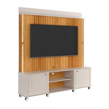 Imagem de Home Ripado TVs Até 75 Polegadas Melbourne Off White Freijó - CASA H