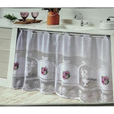 Imagem de Cortina de Pia  Rendam Transfer 0,80m A  x 1,60m L- Renda 