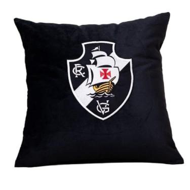 Imagem de Almofada Veludo Bordada Vasco da Gama 45x45cm. Com Enchimento - Morett