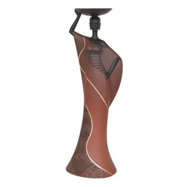 Imagem de Castiçal Tribal Woman in Brown II (Coleção Essence of Africa)