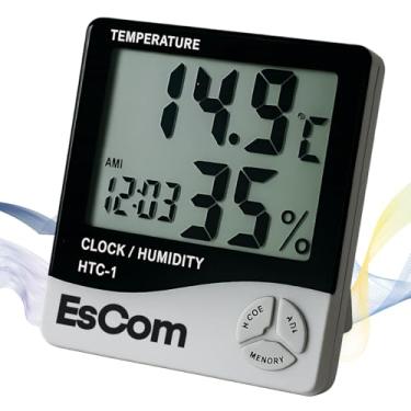 Imagem de Termo-Higrômetro Digital Medição Temperatura e Umidade Do Ar, Máxima e Minima Com Relógio Digital Para Adega Escritório, casa, Cozinha Empresarial de Qualidade Premium
