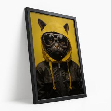 Imagem de Quadro Decorativo Sonhos e Medos Com Moldura Frase Motivacional Inspiração Amarelo e Branco Lousa Positividade Sonhador Moderno Escritório