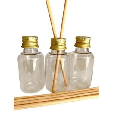 Imagem de 50 Frascos para aromatizador lembrancinha aromatizante tampa alumínio e varetas.6.8cm×3.2. de ambiente varetas；varetas para de ambiente(30ML REDONDO PRATA)