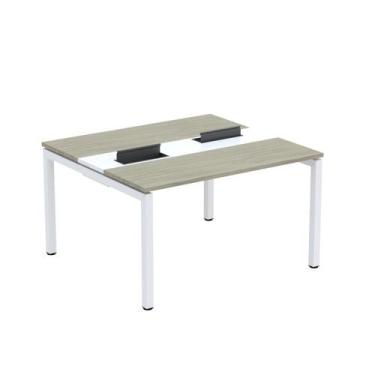 Imagem de Estação de Trabalho Mesa Plataforma Escritório Dupla para 2 Pessoas co