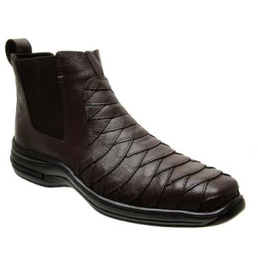 Imagem de Botina em couro masculina - estilo e conforto - Charelli Calçados, Caf