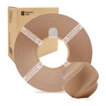 Imagem de Bamboo Lab 1,75 mm PLA Filamento Fosco Impressão de Alta Velocidade com RFID 1KG +/- 0,03 mm Filamento de Impressora 3D Ecológico para Bambu Lab P1P/P1S/X1C/X1/A1/A1 Mini (sem carretel) (Marrom 11800)