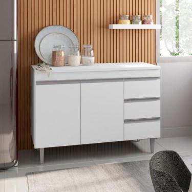 Imagem de Balcao de cozinha Virginia 2pt 1m branco - Mais de Casa