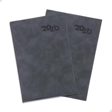Imagem de Kit com 2 Agendas Capa Camurça | Design Sofisticado | Ideal para Anotações, Planejamento Diário, Trabalho, Estudos, Organização Pessoal e Presente Executivo | 21x14,5cm Capa Premium (Cinza)