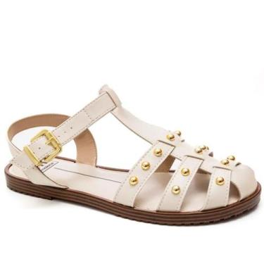 Imagem de Sandália Feminina Moleca Rasteira 5555202, 36, Branco off
