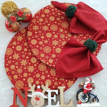 Imagem de Kit Mesa 06 Capas Sousplat 06 Bases 06 Guardanapos 06 Anéis - Criarte 