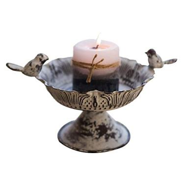 Imagem de Castiçal de ferro forjado para jardinagem vaso de flores retrô alto pé castiçal armazenamento de mercearia vaso de flores jardim pátio decoração