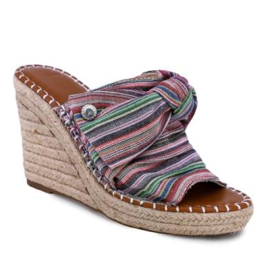 Imagem de Nautica Sandálias femininas de salto anabela com laço nodoso slip-on sapato de verão - Noemie, Praia múltipla, 8