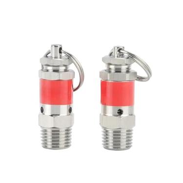 Imagem de 1/20.3 cm 1/10.2 cm BSPT macho 0,5-10 bar 304 aço inoxidável 04 mola mola pressão compressor de ar (0,5mpa 5bar, 1l8 BSPT)