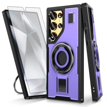 Imagem de Asuwish Capa de telefone para Samsung Galaxy S24 Ultra 5G com protetor de tela de vidro temperado e suporte de anel à prova de choque com suporte protetor de celular acessórios para celular S24Ultra