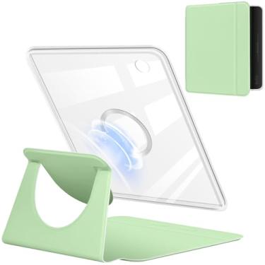 Imagem de YoungMe Capa giratória de 360 graus para 17.8 cm Kobo Libra Color lançado em 2024, design magnético destacável capa protetora ajustável com suporte transparente com hibernar/despertar automático
