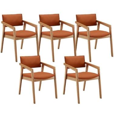 Imagem de Kit 05 Cadeiras Para Sala De Jantar Estar Living Giorgia B04 Tecido Te