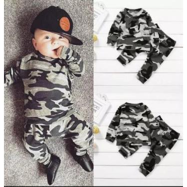 Imagem de Conjunto Bebê  Infantil Camuflado - KADU MODAS, G 6-9 meses