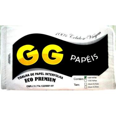 Imagem de Papel Toalha Interfolha Eco Premium 21x23cm GG PAPEIS 1000 Folhas