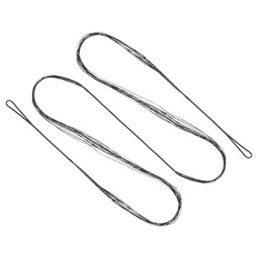 Imagem de Corda de arco recurvo, cordas de arco para tiro com arco de substituição 14 fios para equipamento universal de tiro com arco, preto AMO 162,6 cm (real 152,4 cm)