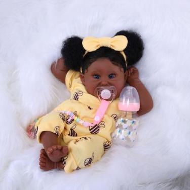 Imagem de Boneca Bebê Reborn Brastoy Realista 48cm Silicone Conjunto de Roupa Ch