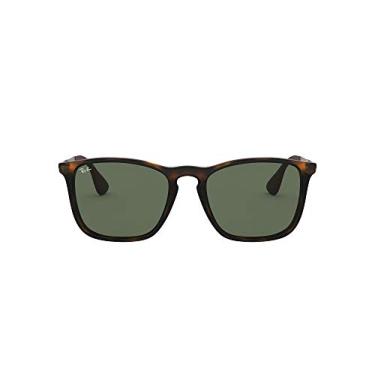 Imagem de Ray-Ban RB4187 óculos de sol Chris tartaruga com lente verde clássica, 54 mm
