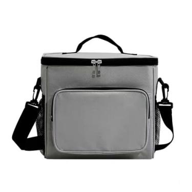 Imagem de Bolsa Térmica 10L para Marmita, Academia e Viagem – Mantém Alimentos Frios ou Quentes, Com Bolso Frontal, Alça Ajustável e Isolamento Térmico Premium (cinza)