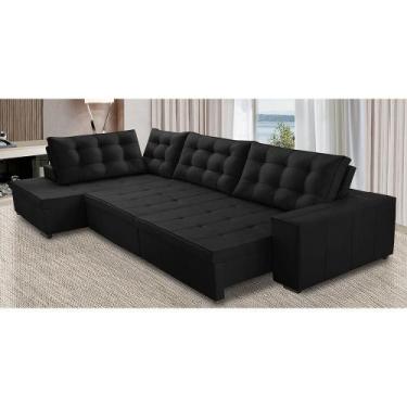 Imagem de Sofá de Canto Retrátil e Reclinável com Molas 3,40x2,00 LE Jacke Suede