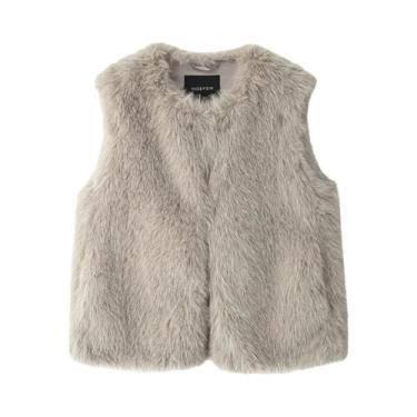 Imagem de Colete Feminino de Pele Sintética - Sem Mangas, Quente e Soltinho para