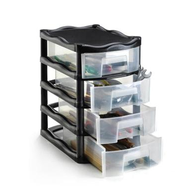 Imagem de Gaveteiro Organizador Retangular 04 Gavetas Preto