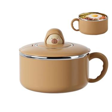 Imagem de Tigela De Aço Inoxidável - Utensílio para Macarrão Instantâneo 1200ml | Tigela de Salada Portátil Grande em Aço Inoxidável com Escorredor,para Arroz Sopa Frutas Sanduíches Legumes Cozinha Casa